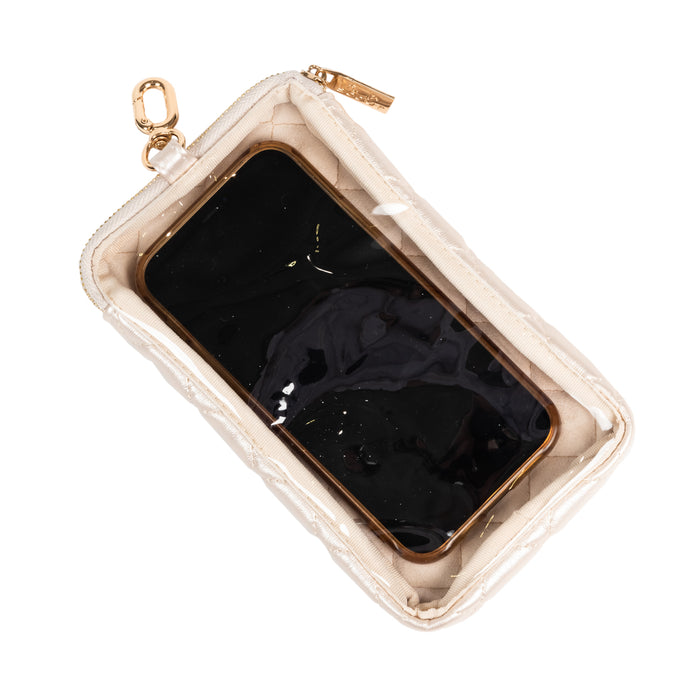 Call Me Maybe Phone Pouch | Champagne Quilted