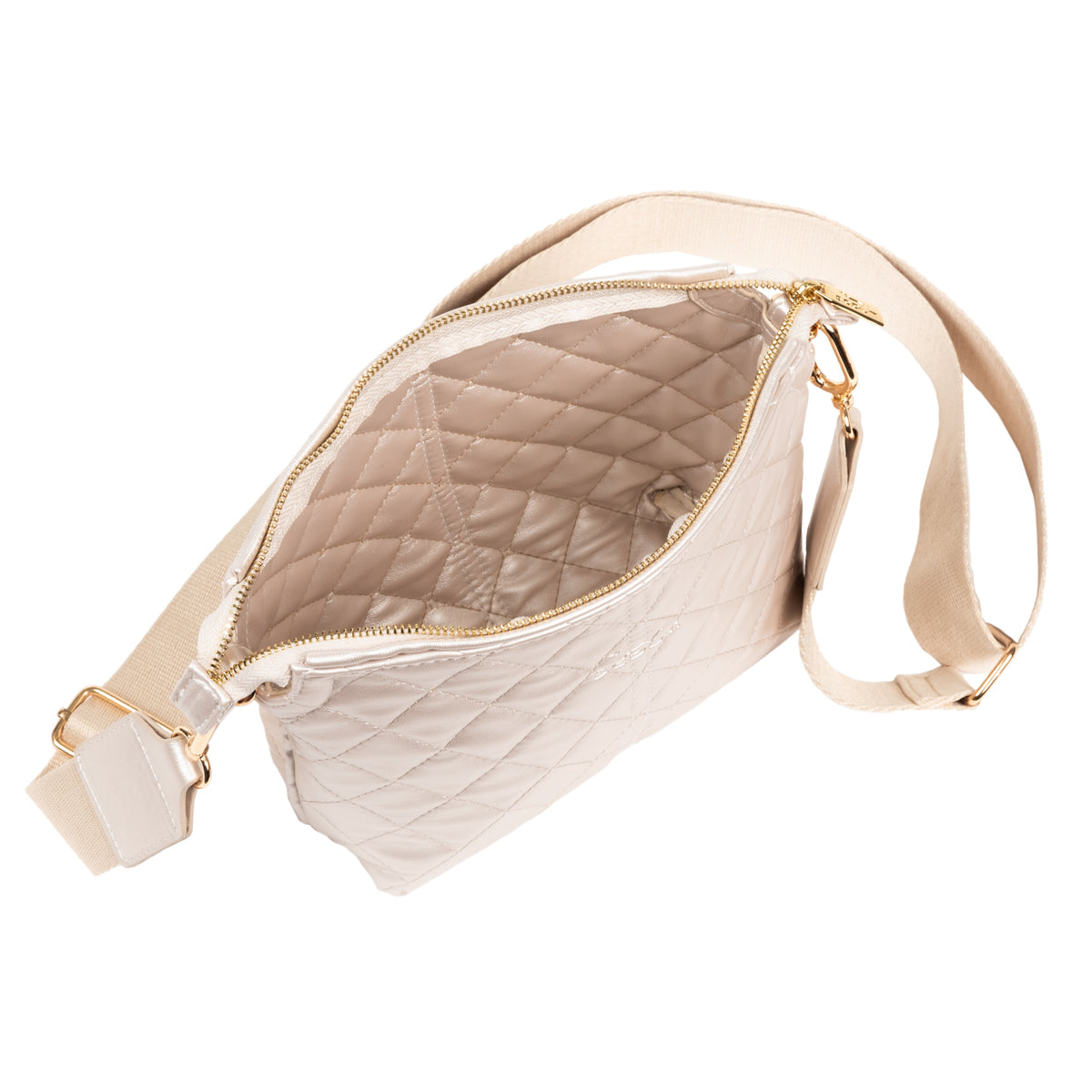 Emily Crossbody | Champagne Quilted