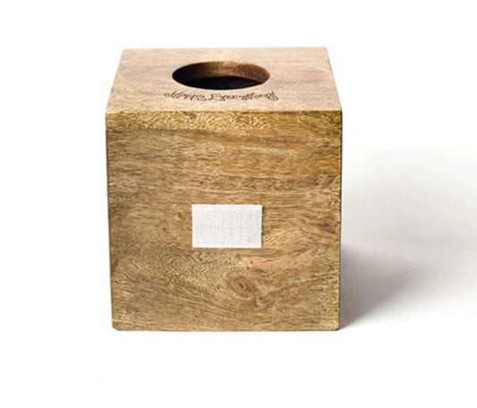 HE Wood Tissue Box | Mini Square