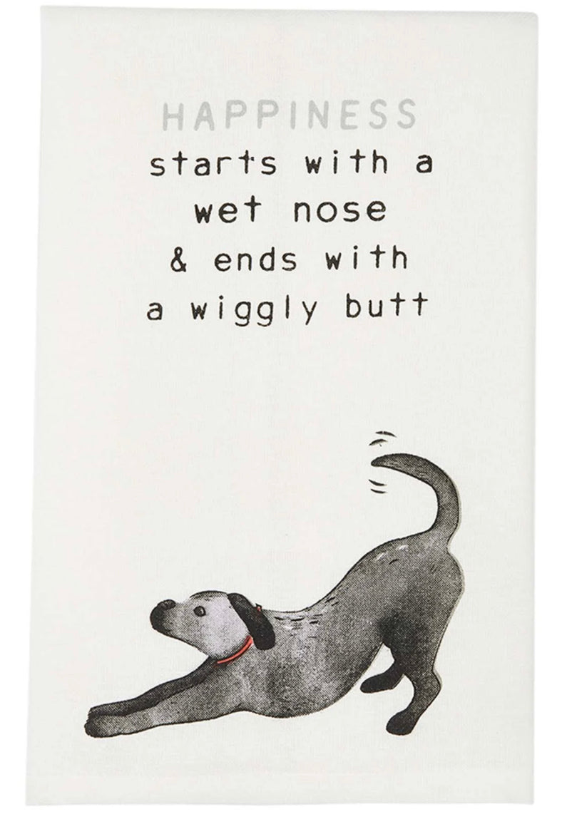 Happiness Starts Dog Towel