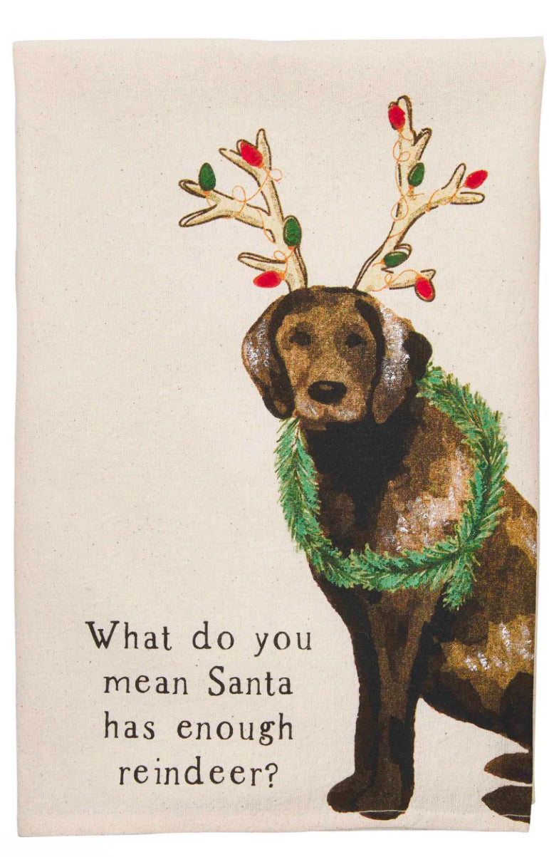 Reindeer Painted Dog Towel