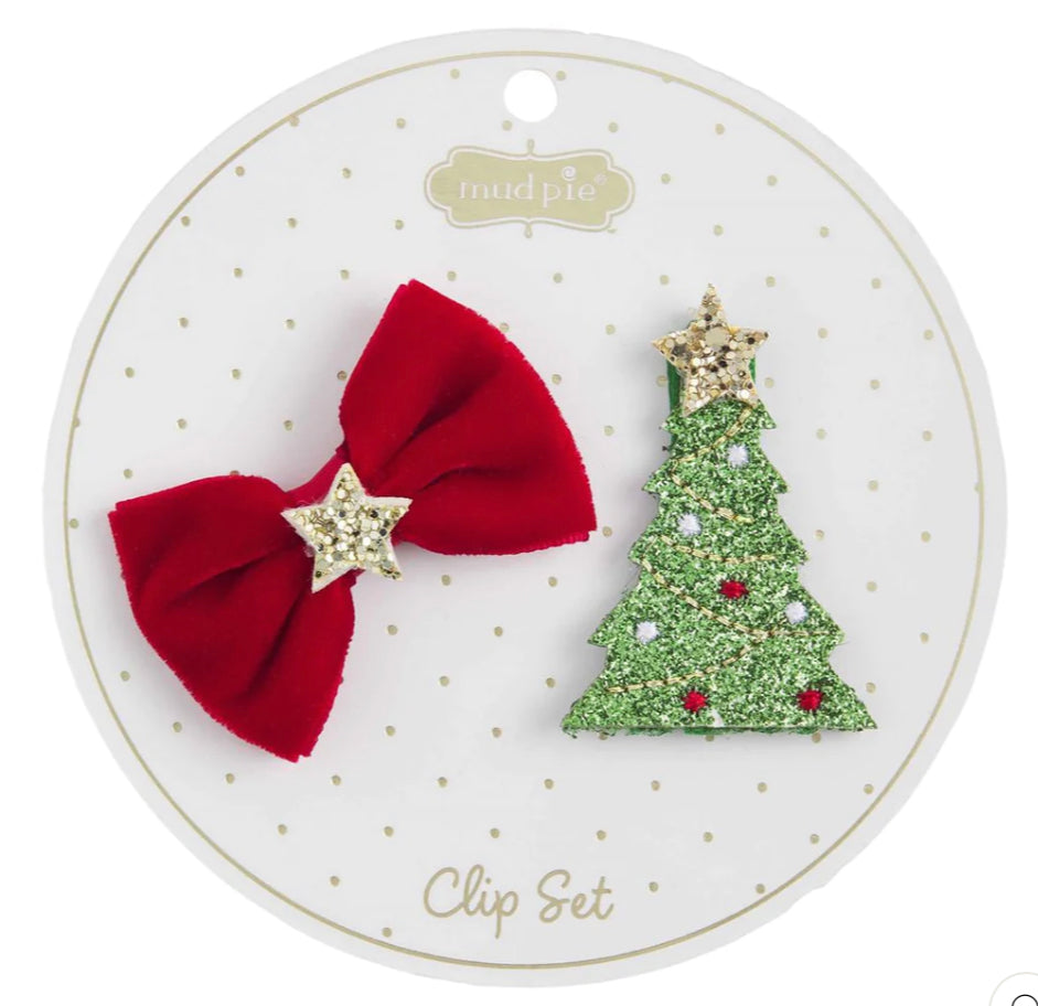 Bow & Tree Hair Clip