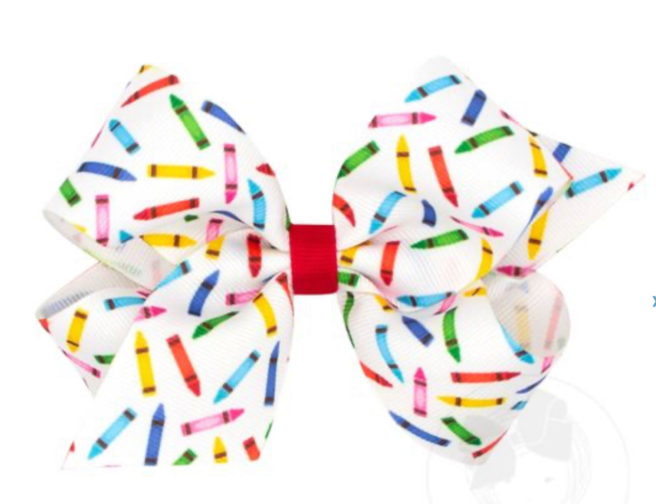 Back to School | Crayon Print Grosgrain Bow King