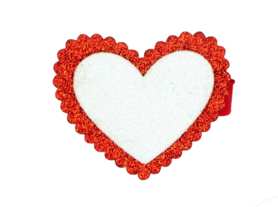 Valentines Day | Heart Glitter Clip