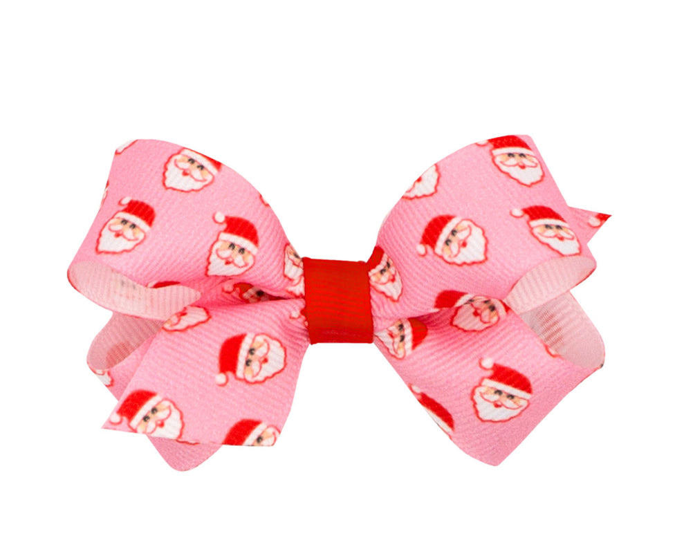 Christmas | Pink Santa Claus Bow Mini