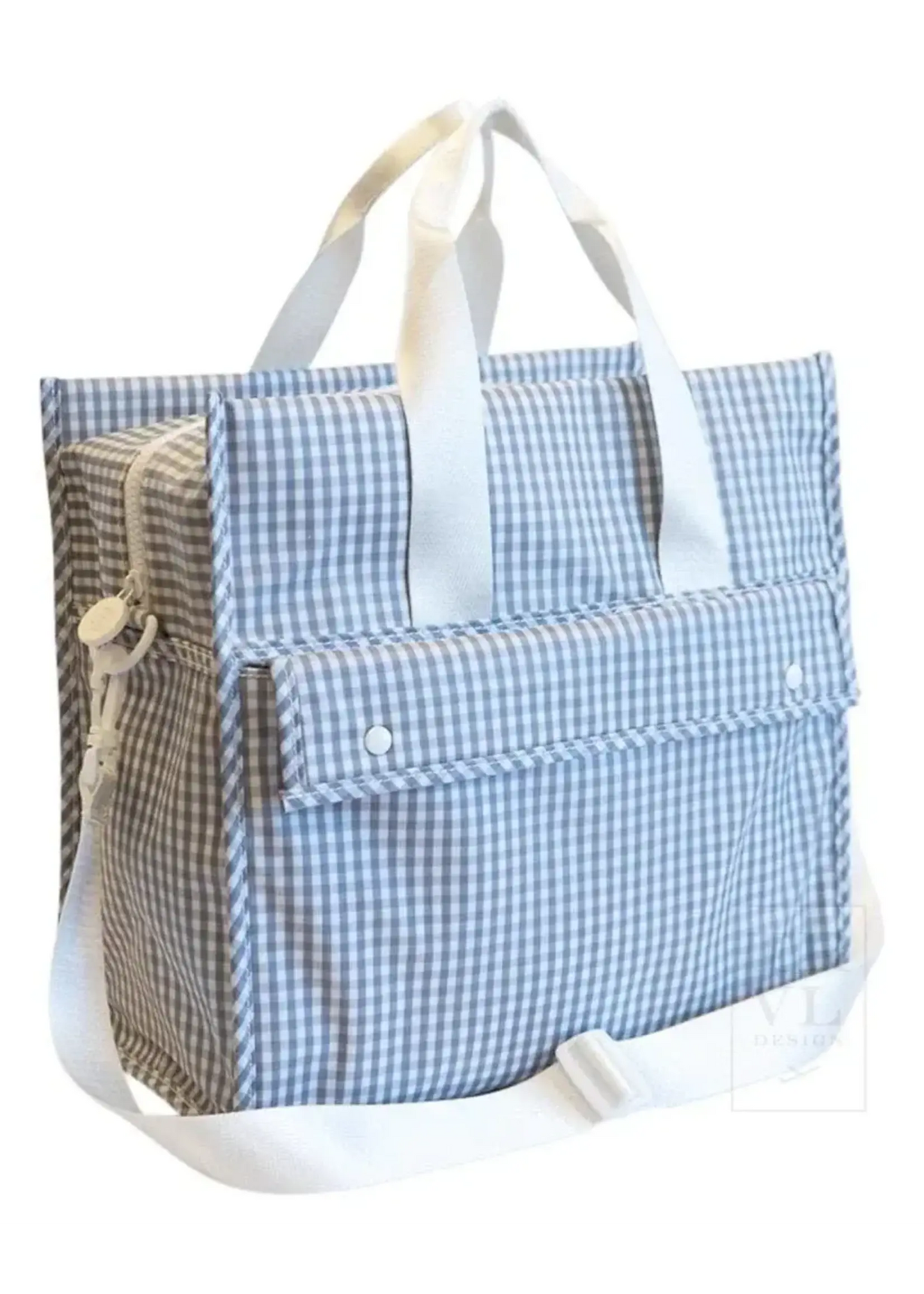 Sky Blue Gingham First Class Tote