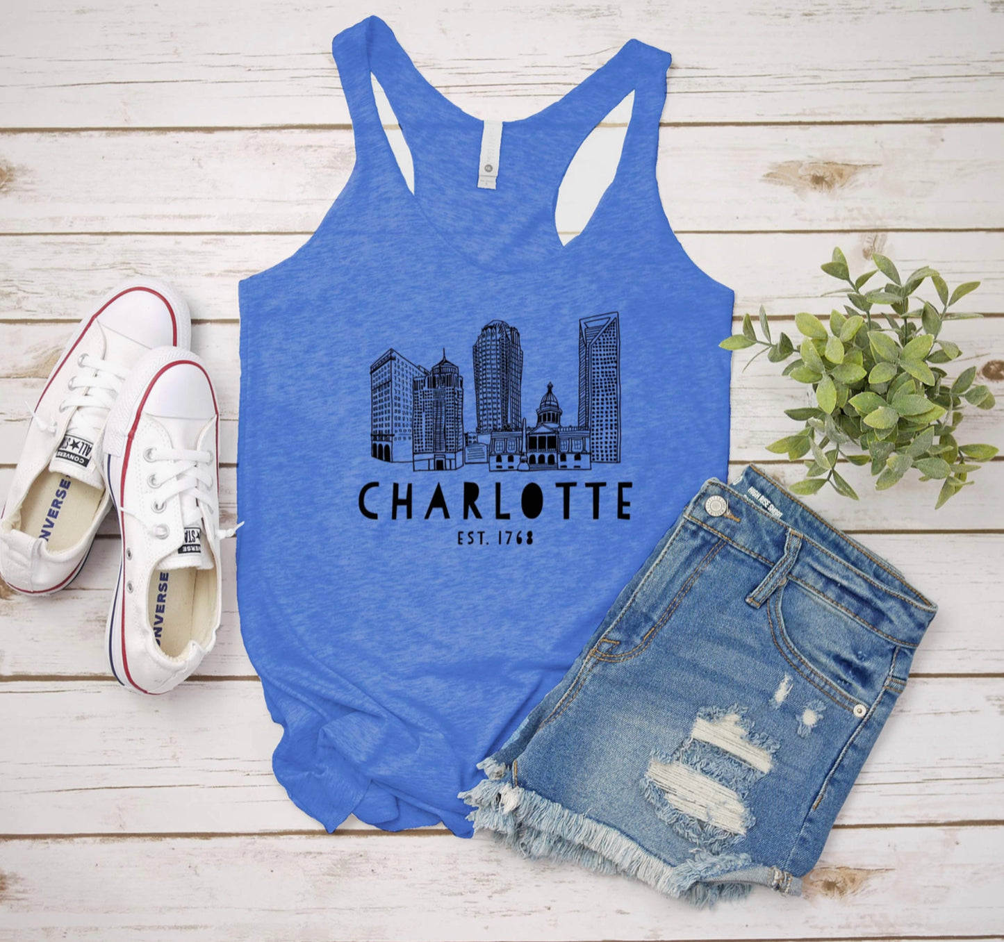 CLT Ladies Tank Top - Royal - Small
