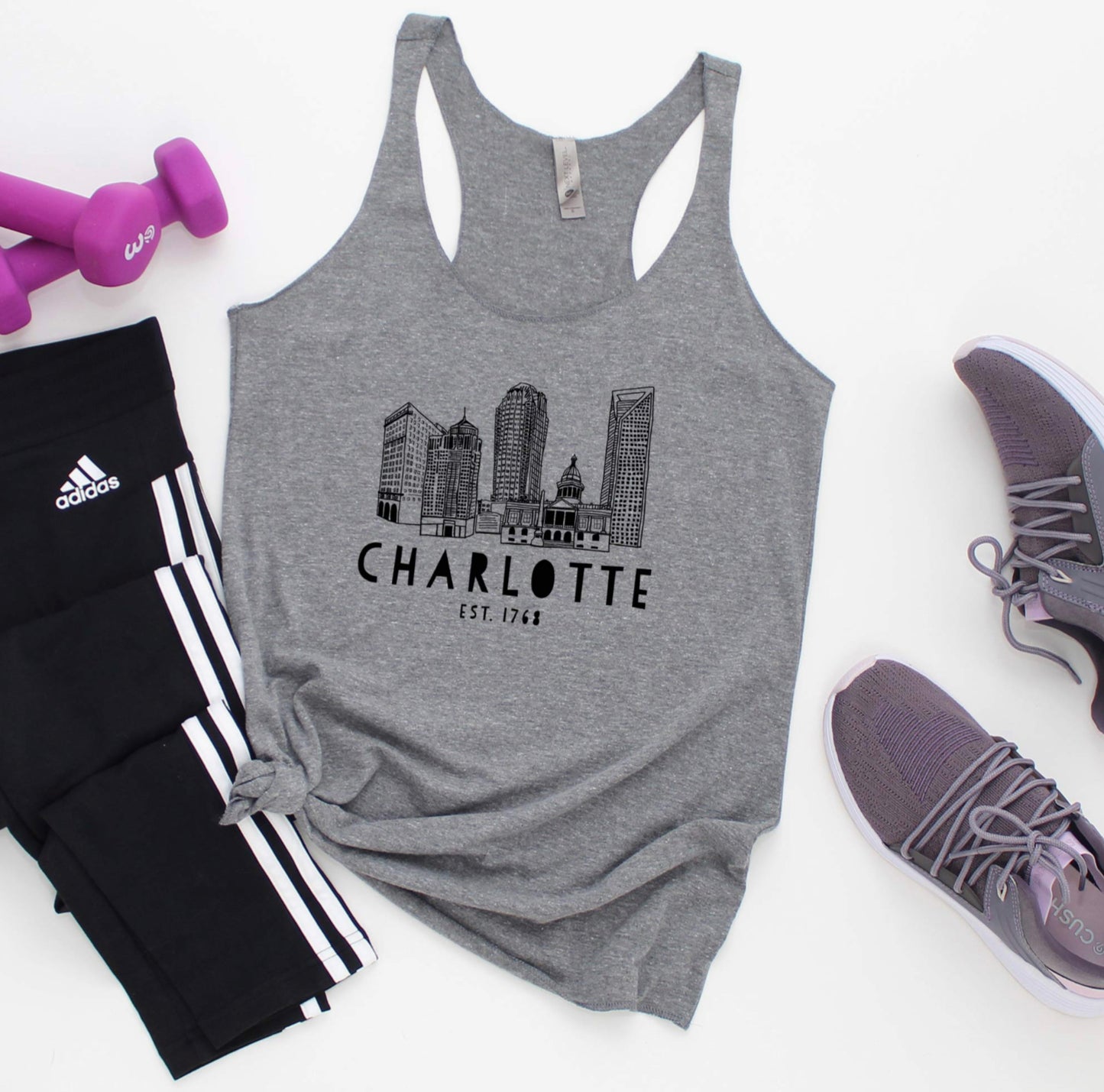 CLT Ladies Tank Top - Gray - XSmall