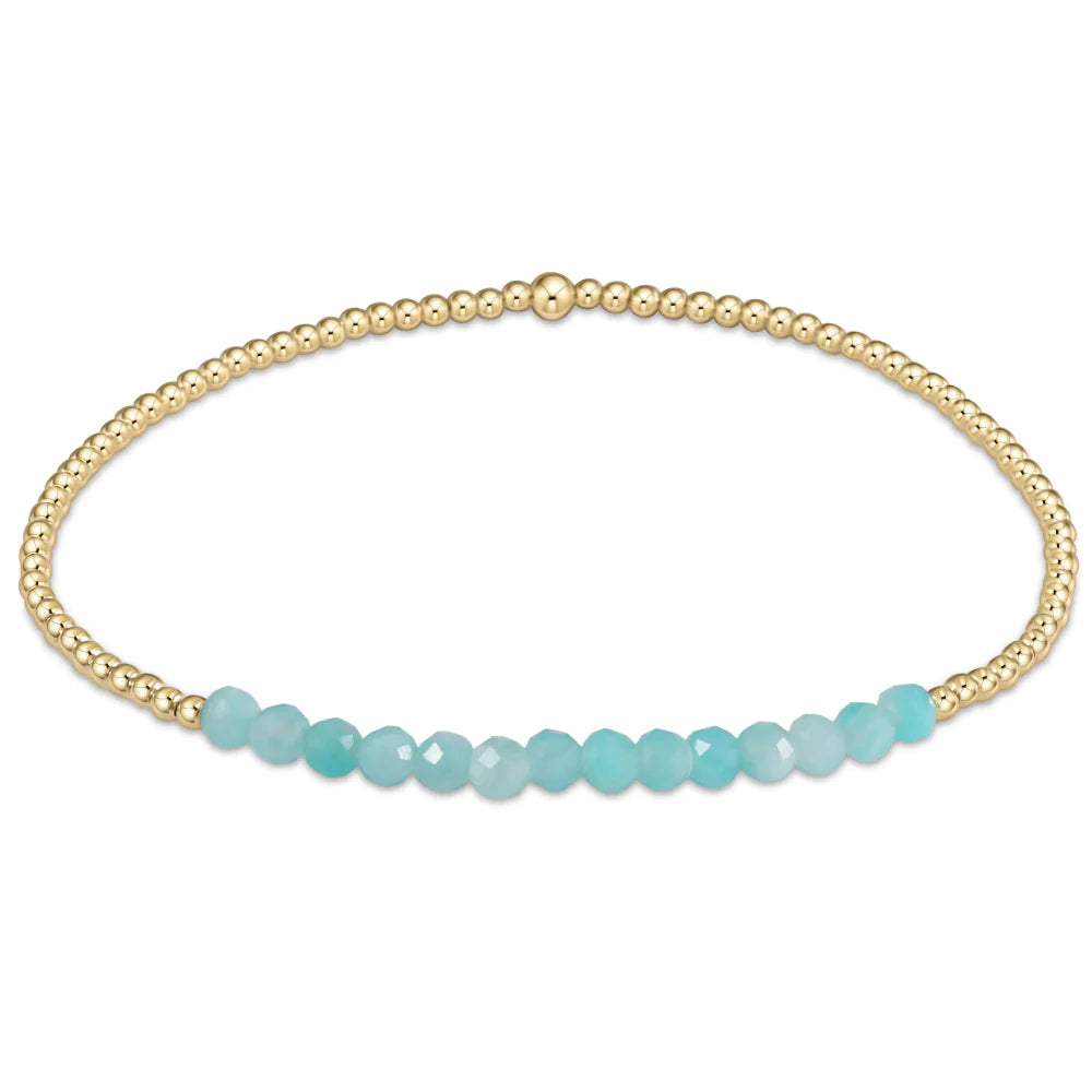 egirl Gold Bliss 2mm Bead Bracelet - Amazonite