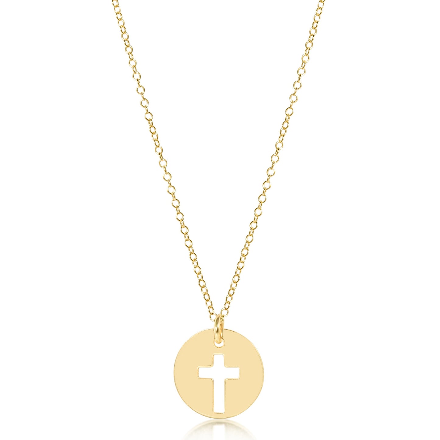 16" Necklace Gold | Blessed Gold Disc