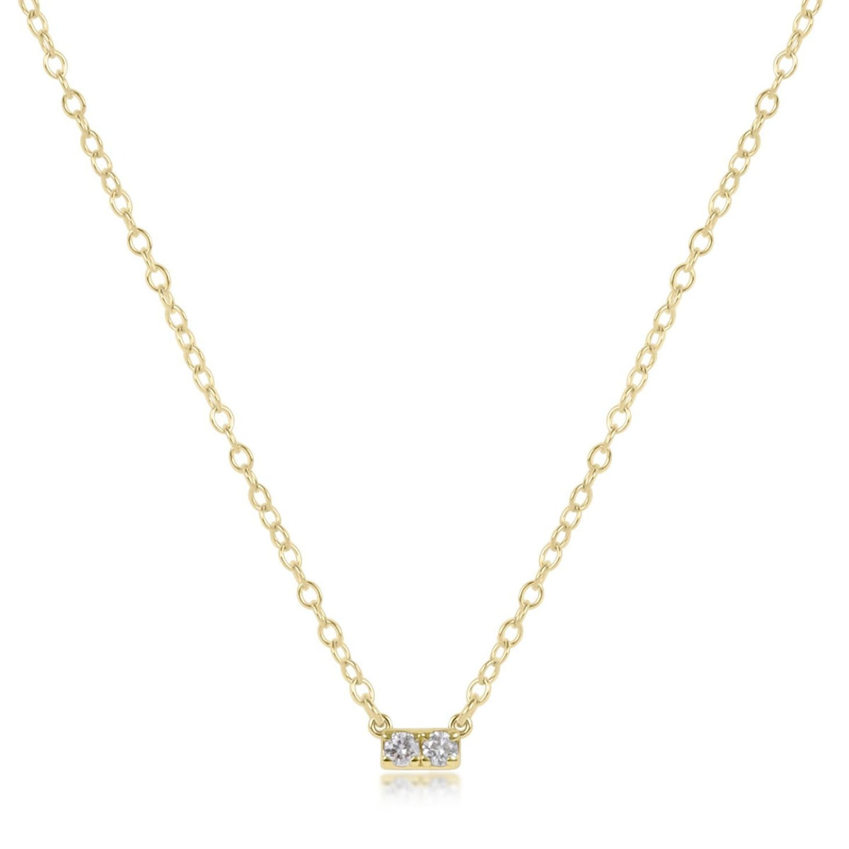 14kt Gold and Diamond Significance Bar Necklace | Two Diamonds