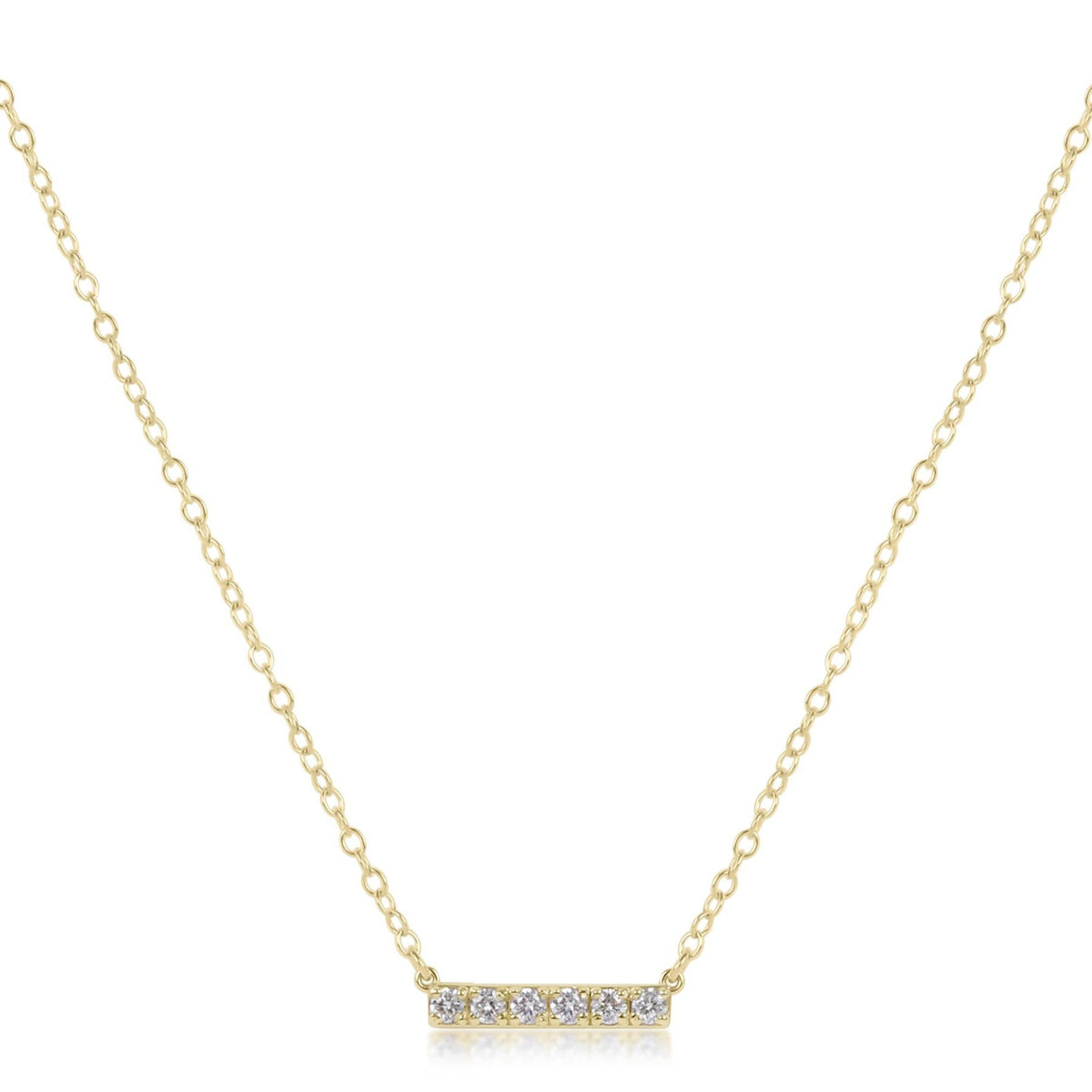 14kt Gold and Diamond Significance Bar Necklace | Six Diamonds