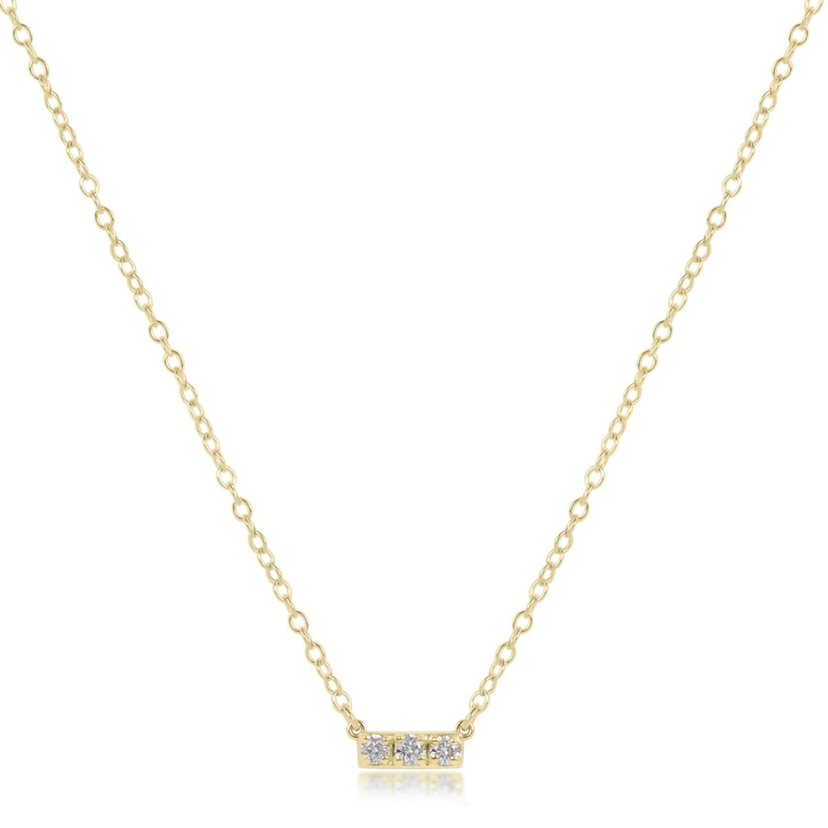 14kt Gold and Diamond Significance Bar Necklace | Three Diamonds