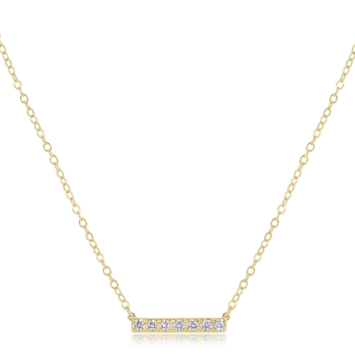 14kt Gold and Diamond Significance Bar Necklace | Seven Diamonds