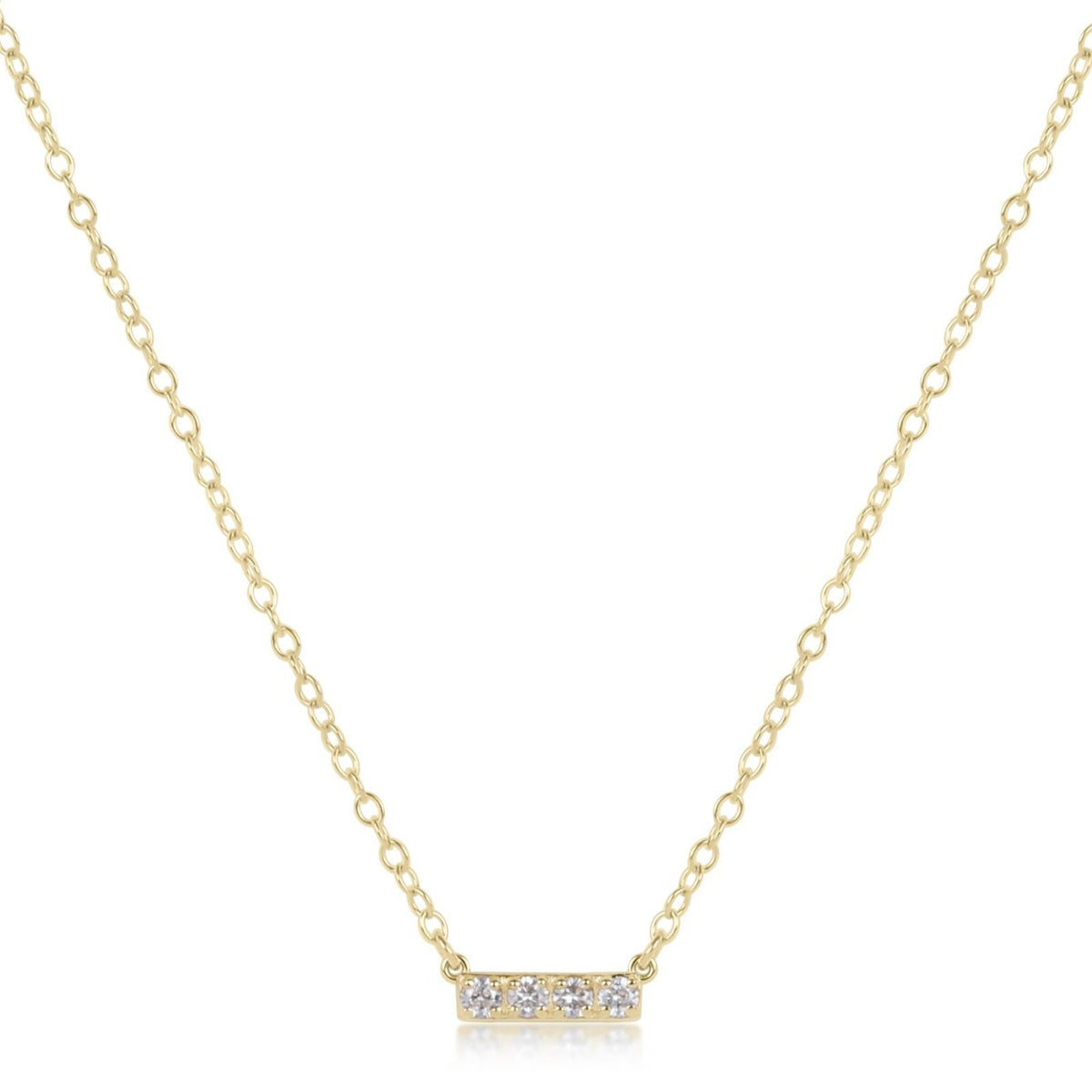 14kt Gold and Diamond Significance Bar Necklace | Four Diamonds