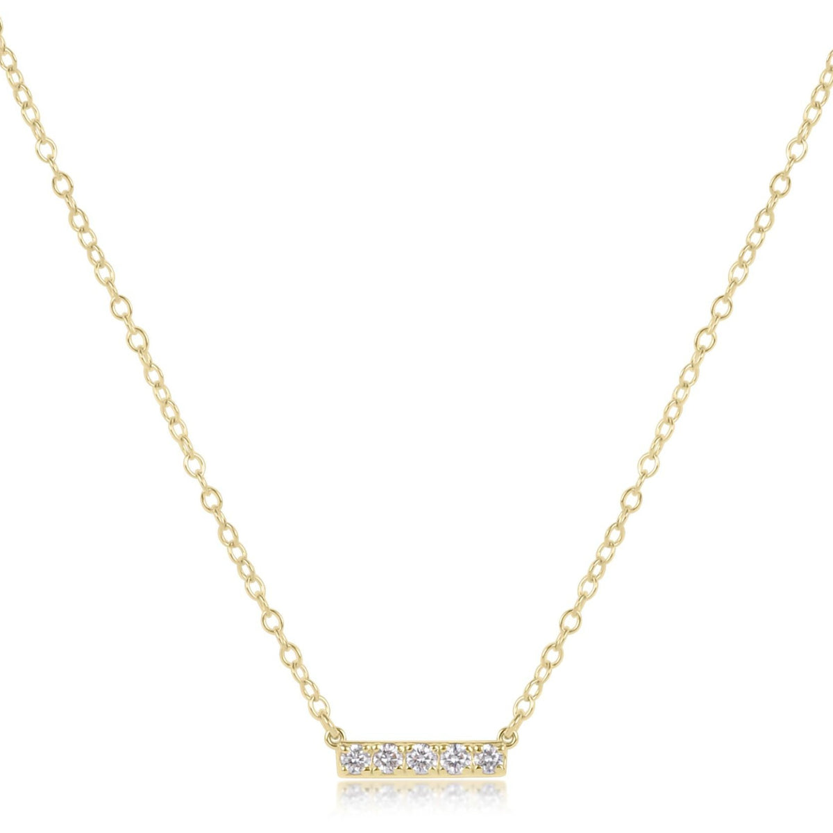 14kt Gold and Diamond Significance Bar Necklace | Five Diamonds