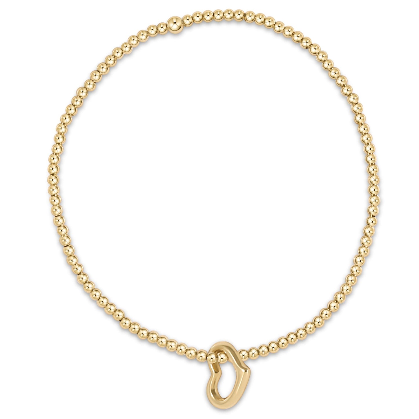 Extends | Classic Gold 3mm Bead Bracelet | Love Gold Charm