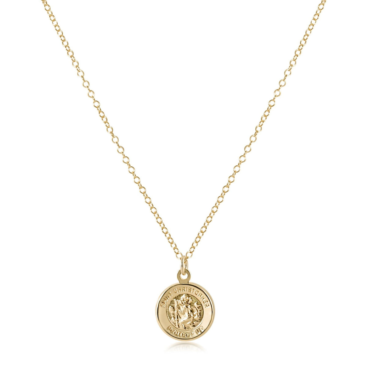 16" Necklace Gold | Protection Gold Disc