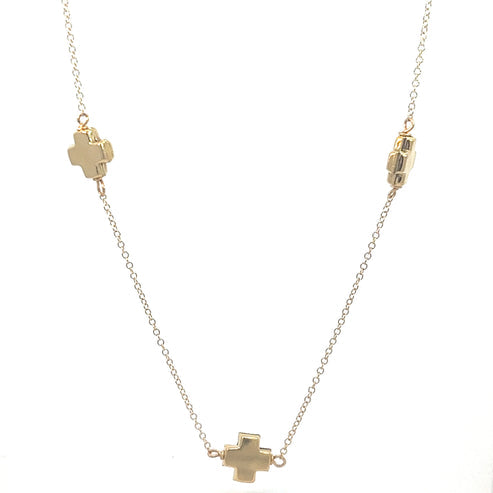 17" Choker | Simplicity Chain Gold | Signature Cross Gold