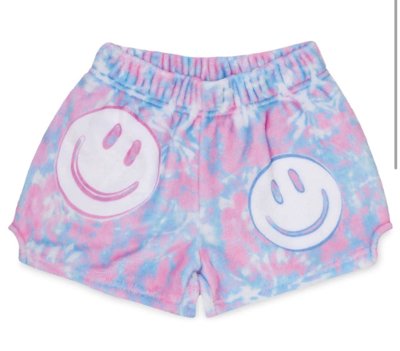 Tie Dye Smiley Plush Shorts