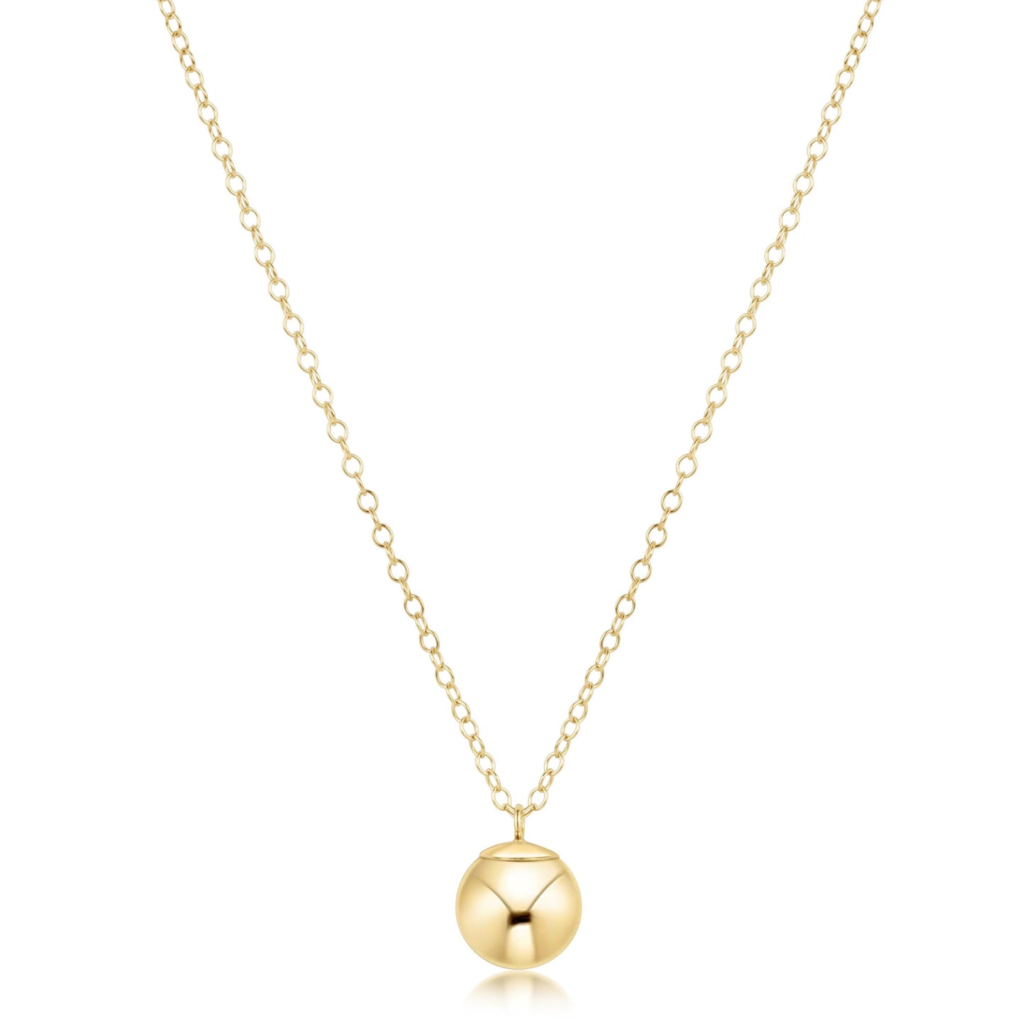 16" Necklace Gold | Classic Gold 8mm Charm
