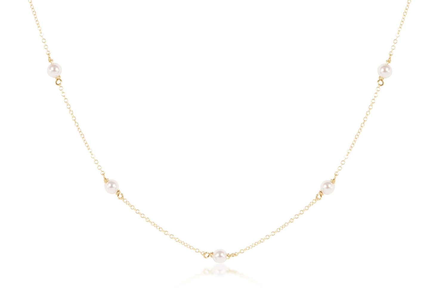 17" Choker Joy Simplicity Chain Gold - 4mm Pearl