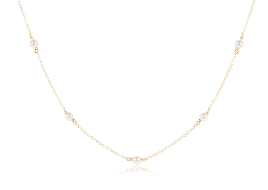 17" Choker Joy Simplicity Chain Gold - 4mm Pearl