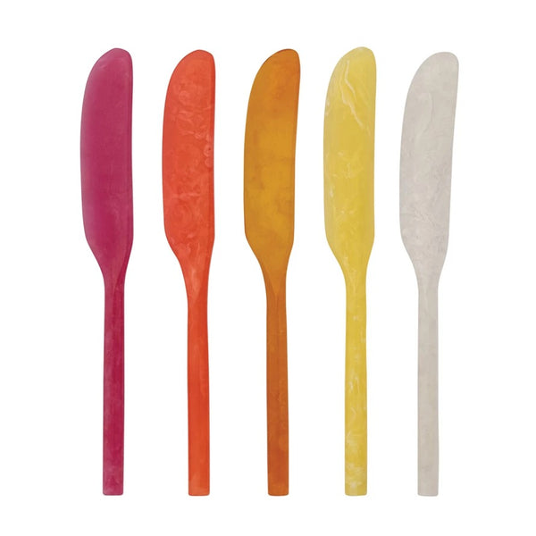 Resin Marbled Canape Knife | Assorted Colors