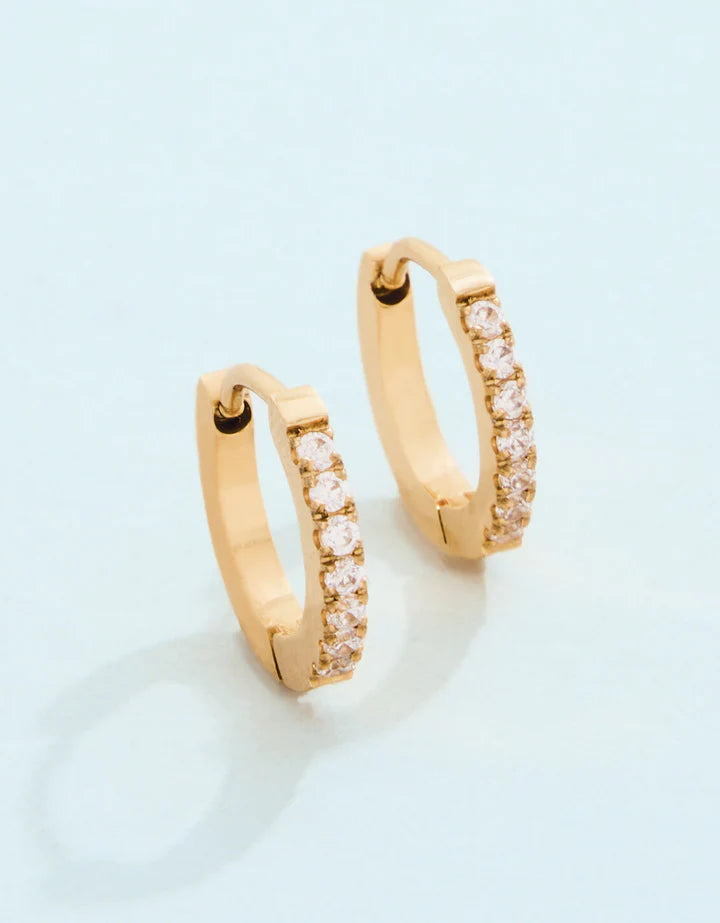 Sunrise Hoop Earrings 13mm Crystal