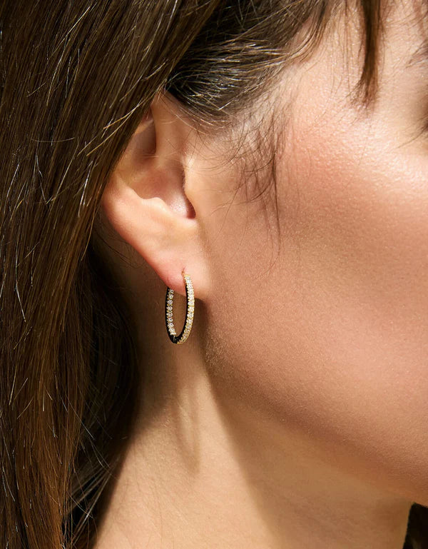 Sunrise Hoop Earrings 20mm Crystal