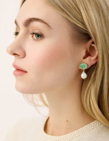 Naiad Pearl Earrings Sea Foam