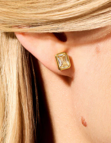 Columbia Square Stud Earrings Crystal