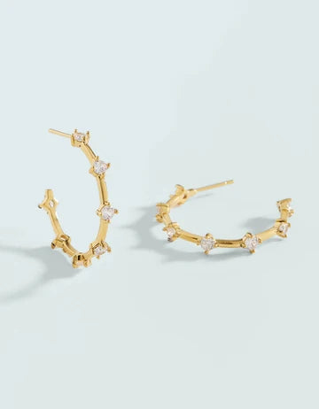 Spanish Wells Hoop Earrings Crystal