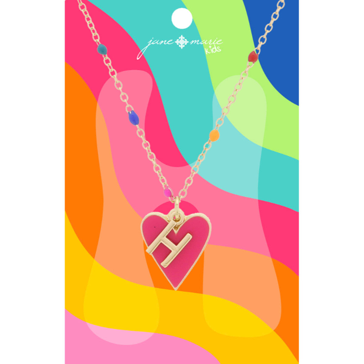 Kids Heart & Initial Charm Necklace (Assorted )