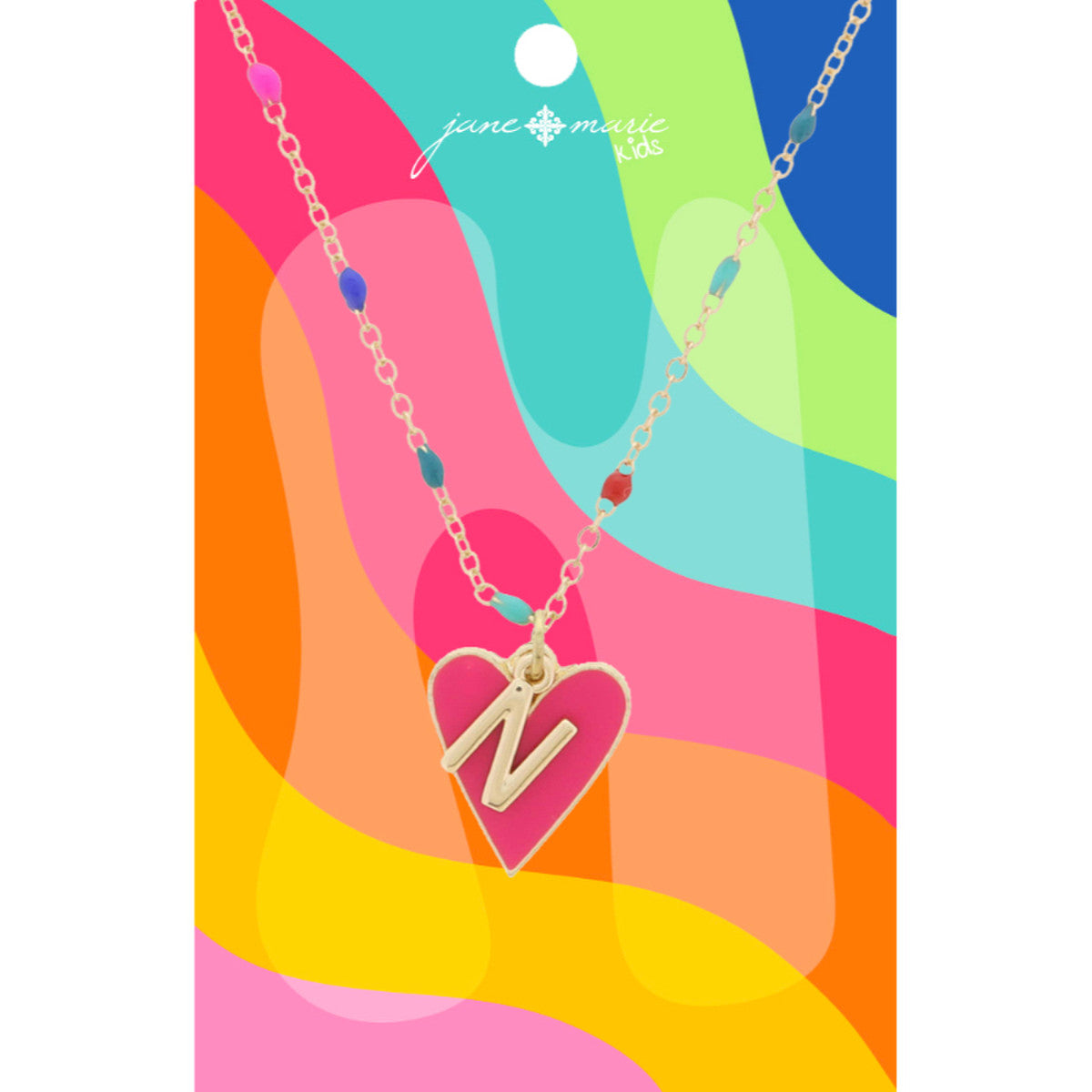 Kids Heart & Initial Charm Necklace (Assorted )
