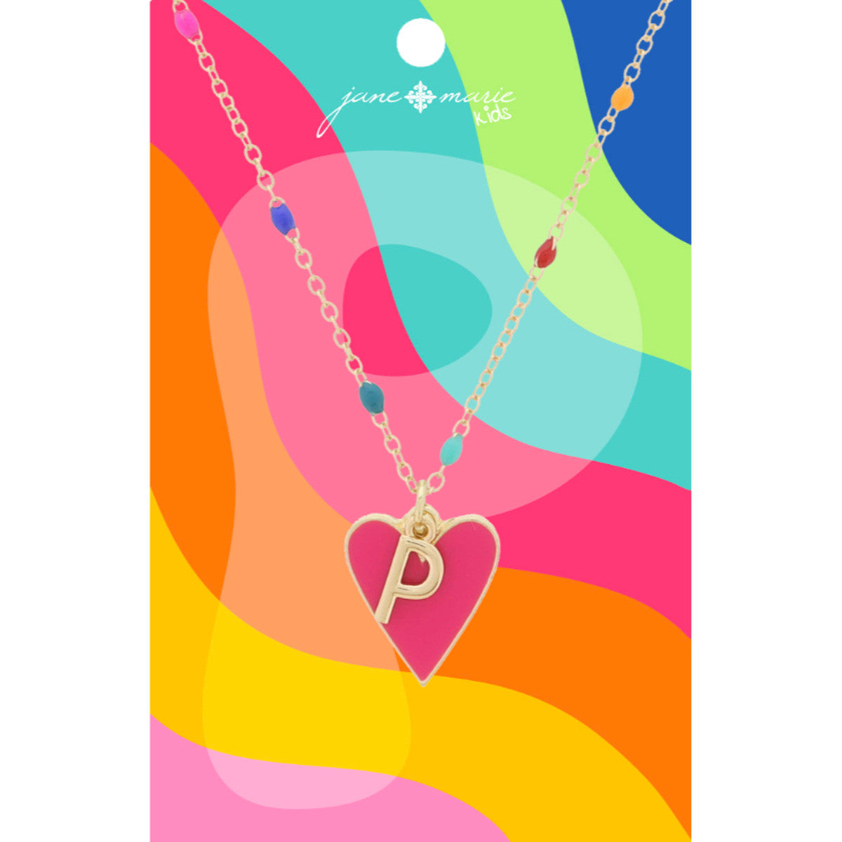 Kids Heart & Initial Charm Necklace (Assorted )