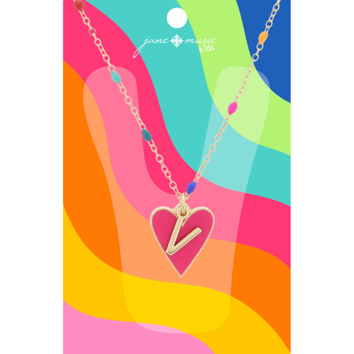 Kids Heart & Initial Charm Necklace (Assorted )