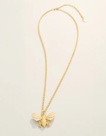 Vintage Bee Necklace 24” Crystal