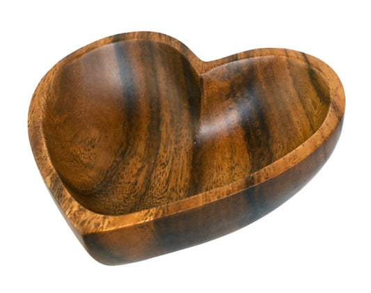 Acacia Wood Heart Shaped Bowl | Medium