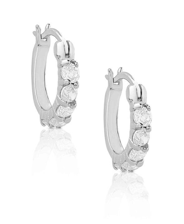 Stud Earrings - Silver Hoops