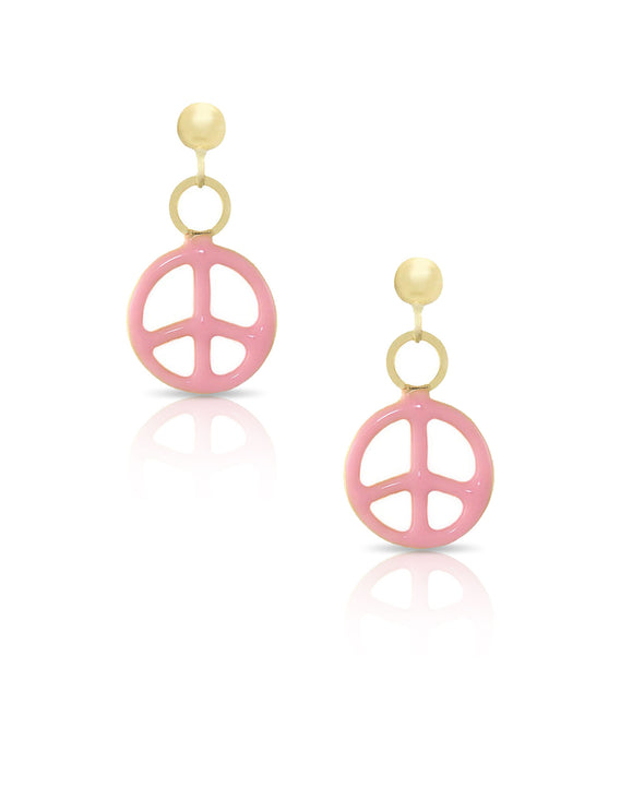 Gold Dangle Earrings - Peace
