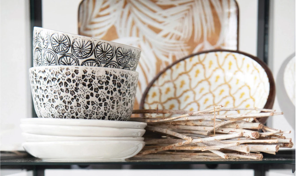 Hand-Stamped Patterned Bowls | Assorted Styles