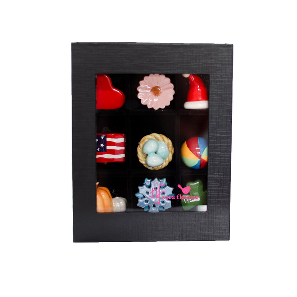 Box - Nora Fleming 9pc Black Keepsake Box