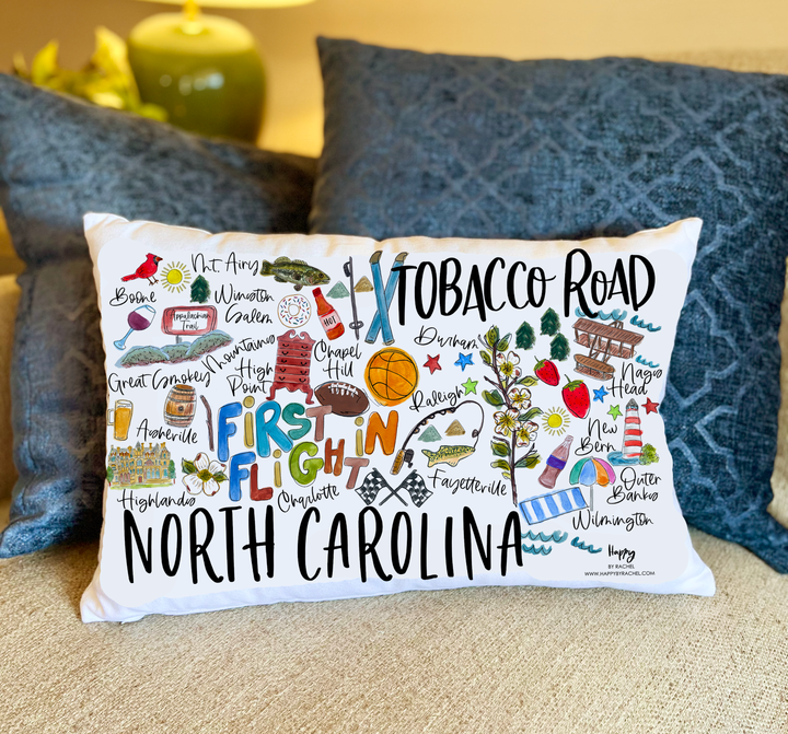 North Carolina Double Sided Lumbar Pillow