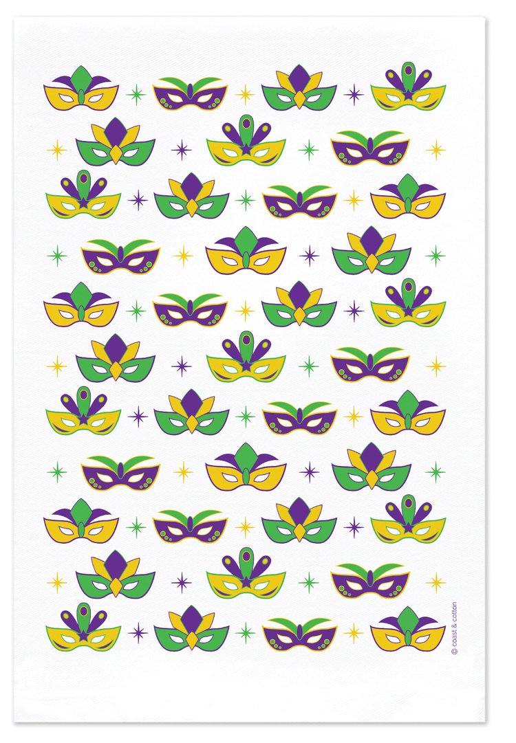 Mardi Gras Masks & Beads Hand Towel