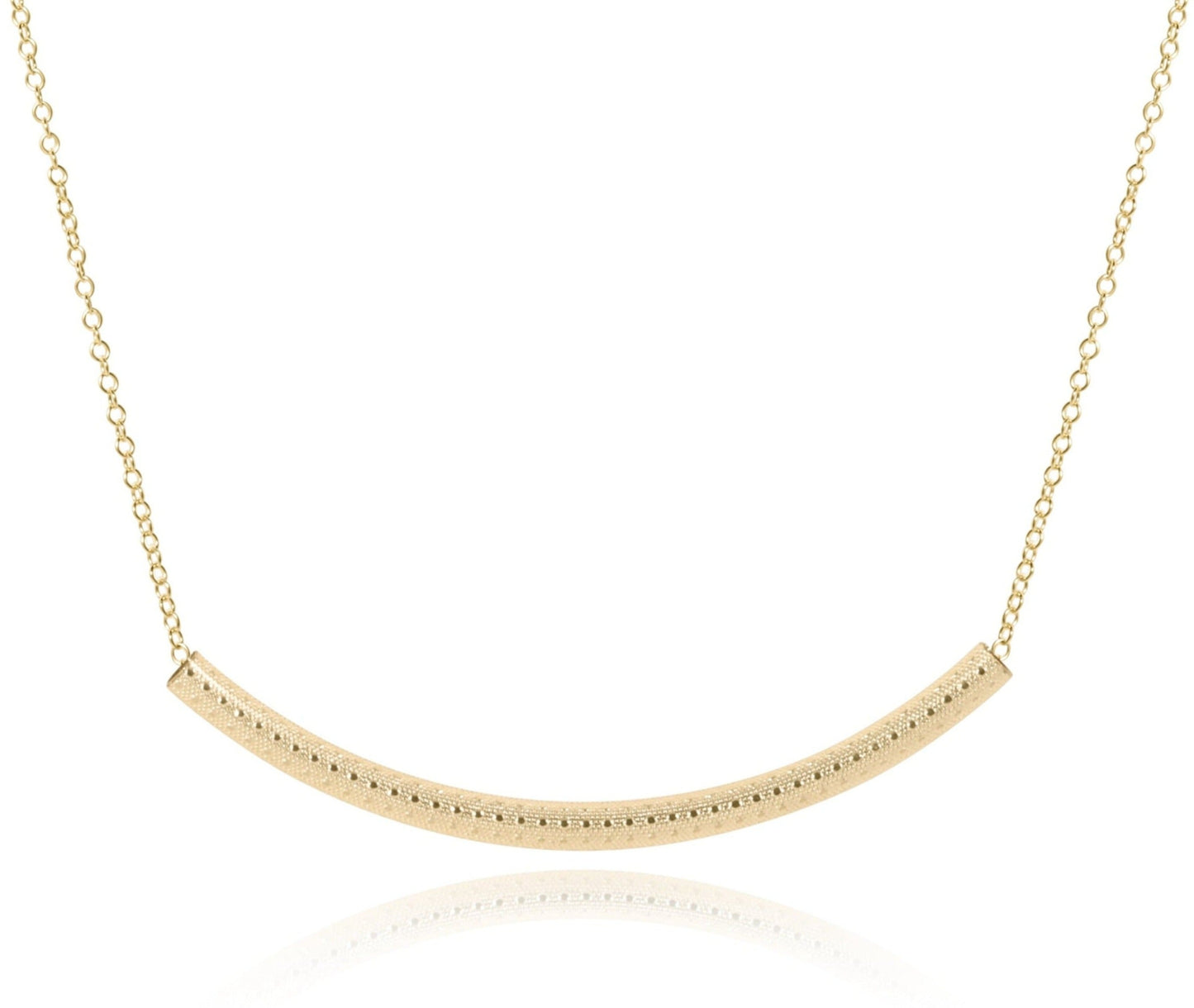 16" Necklace Gold | Bliss Bar Textured Gold