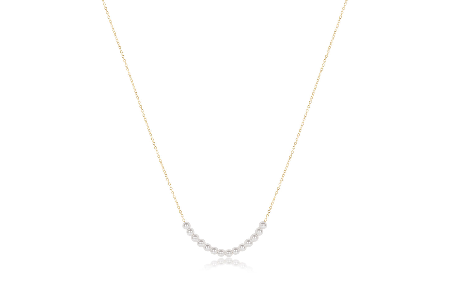 16" Necklace Gold - Classic Beaded Bliss - 4mm Pearl