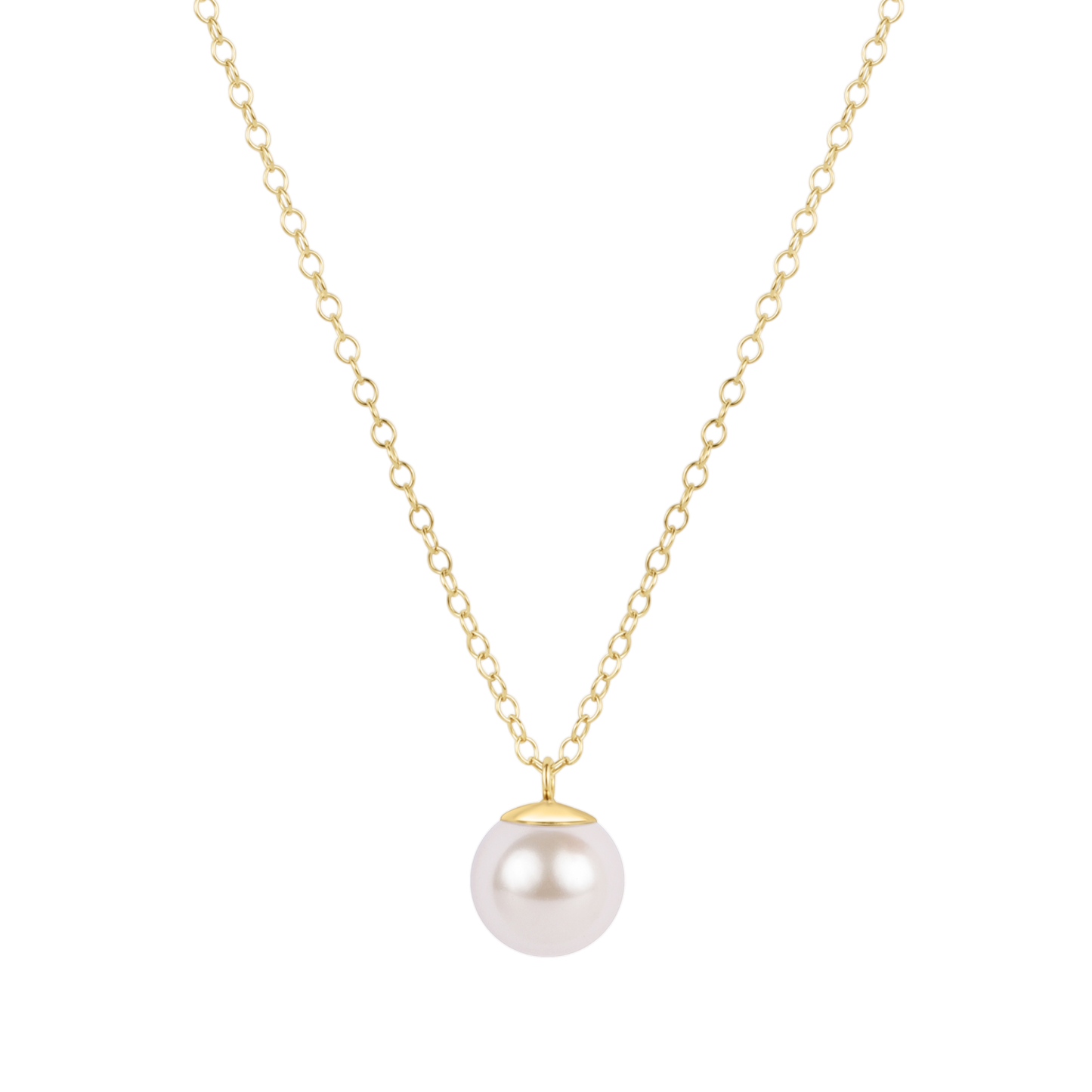 16" Necklace Gold | Classic Pearl 10mm Charm