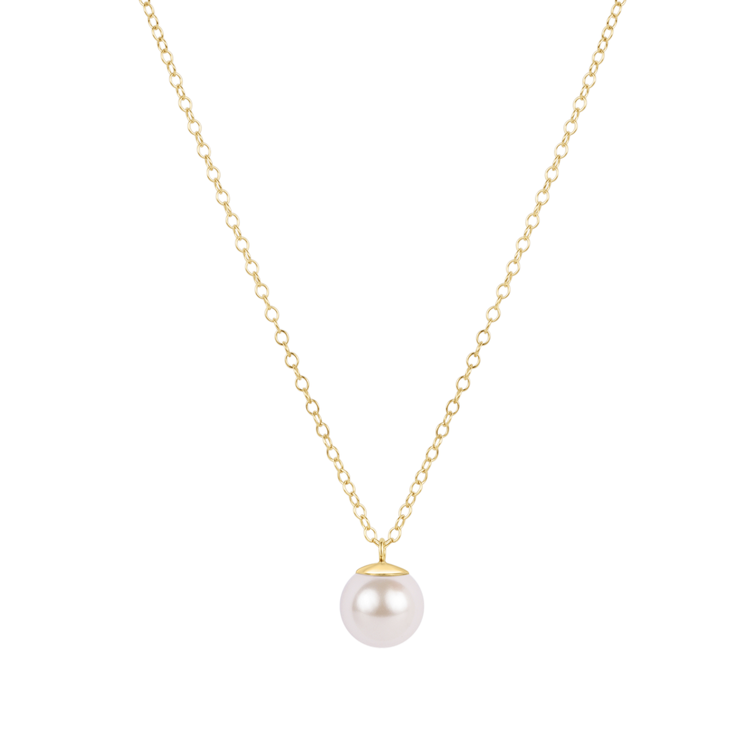 16" Necklace Gold | Classic Pearl 8mm Charm