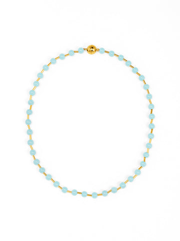 Glass Bead Magnetic Necklace | Bright Blue